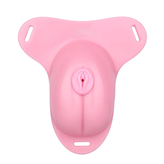 Pussy Shaped Silicone Vagina Chastity Cage Design 5