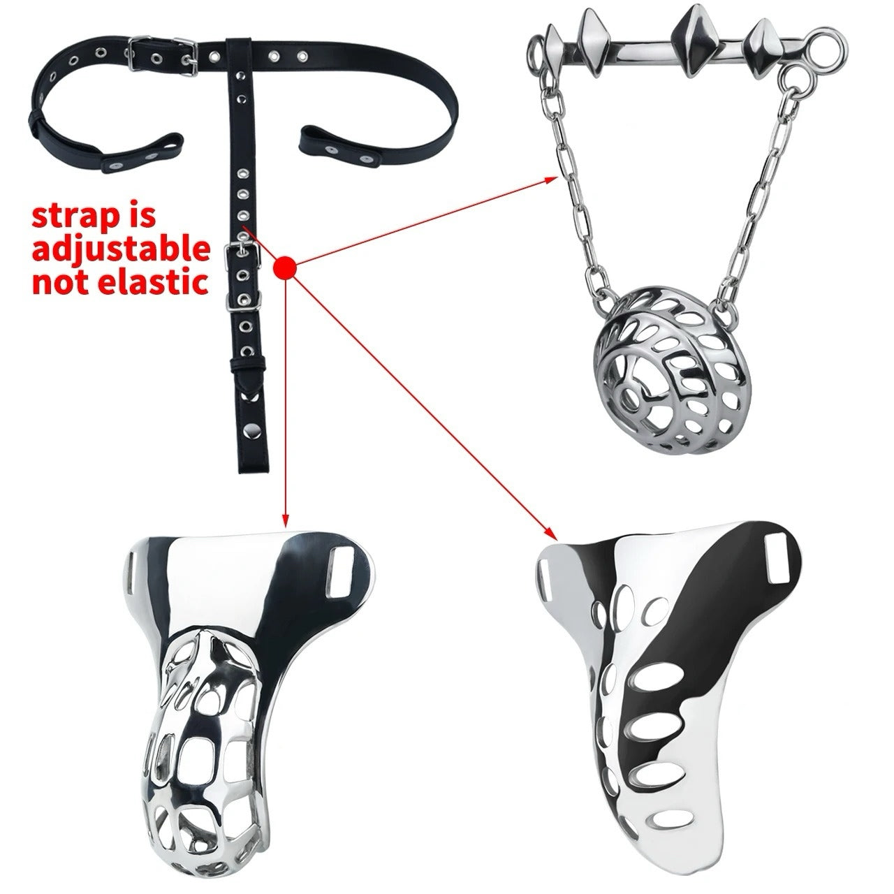 Luxury Stainless Steel Chastity Harness Belt