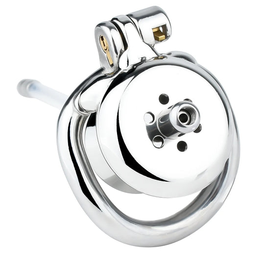 Metal Flat Shaped Inverted Chastity Cage