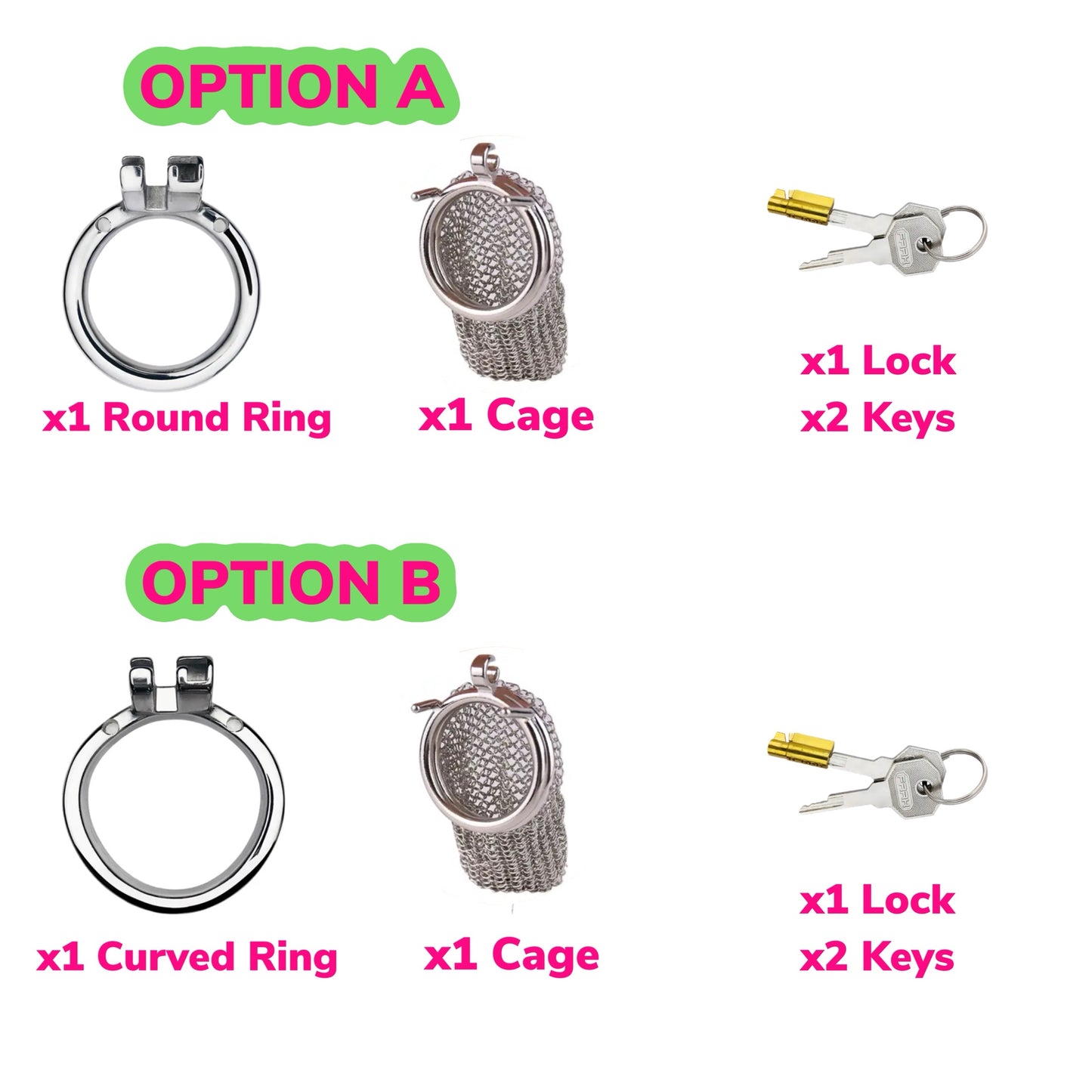 Medium Mesh Net Chain Mail Metal Chastity Cage Device