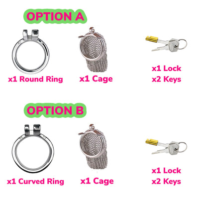 Medium Mesh Net Chain Mail Metal Chastity Cage Device