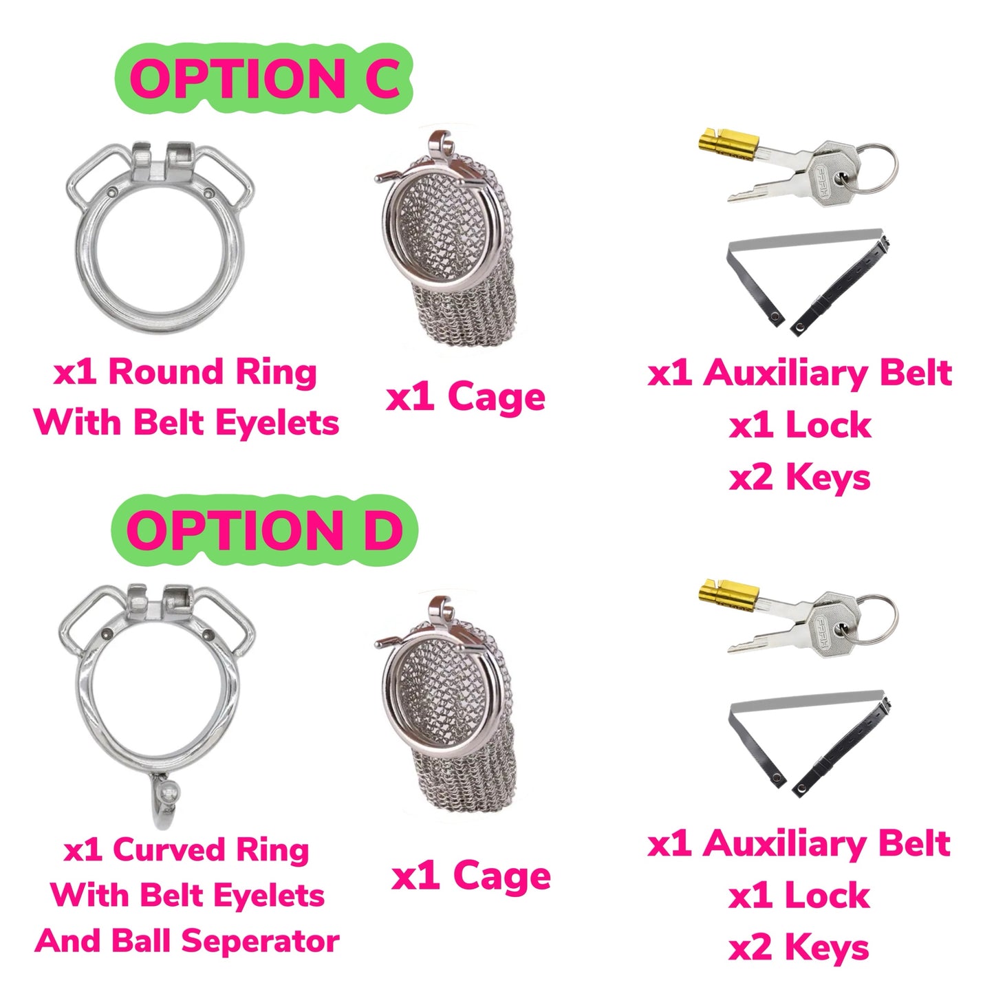 Extra Large Mesh Net Chain Mail Metal Chastity Cage Device