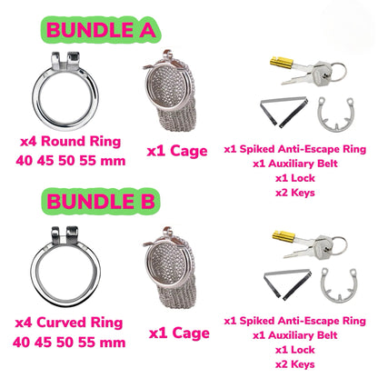 Large Mesh Net Chain Mail Metal Chastity Cage Device
