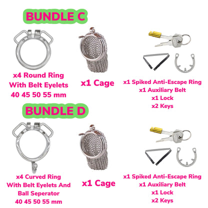Large Mesh Net Chain Mail Metal Chastity Cage Device