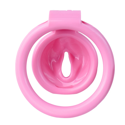 Pussy Shaped Sissy Logo Plastic Chastity Cage