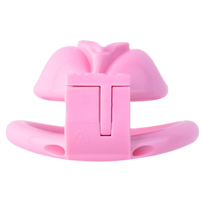 Pussy Shaped Sissy Logo Plastic Chastity Cage