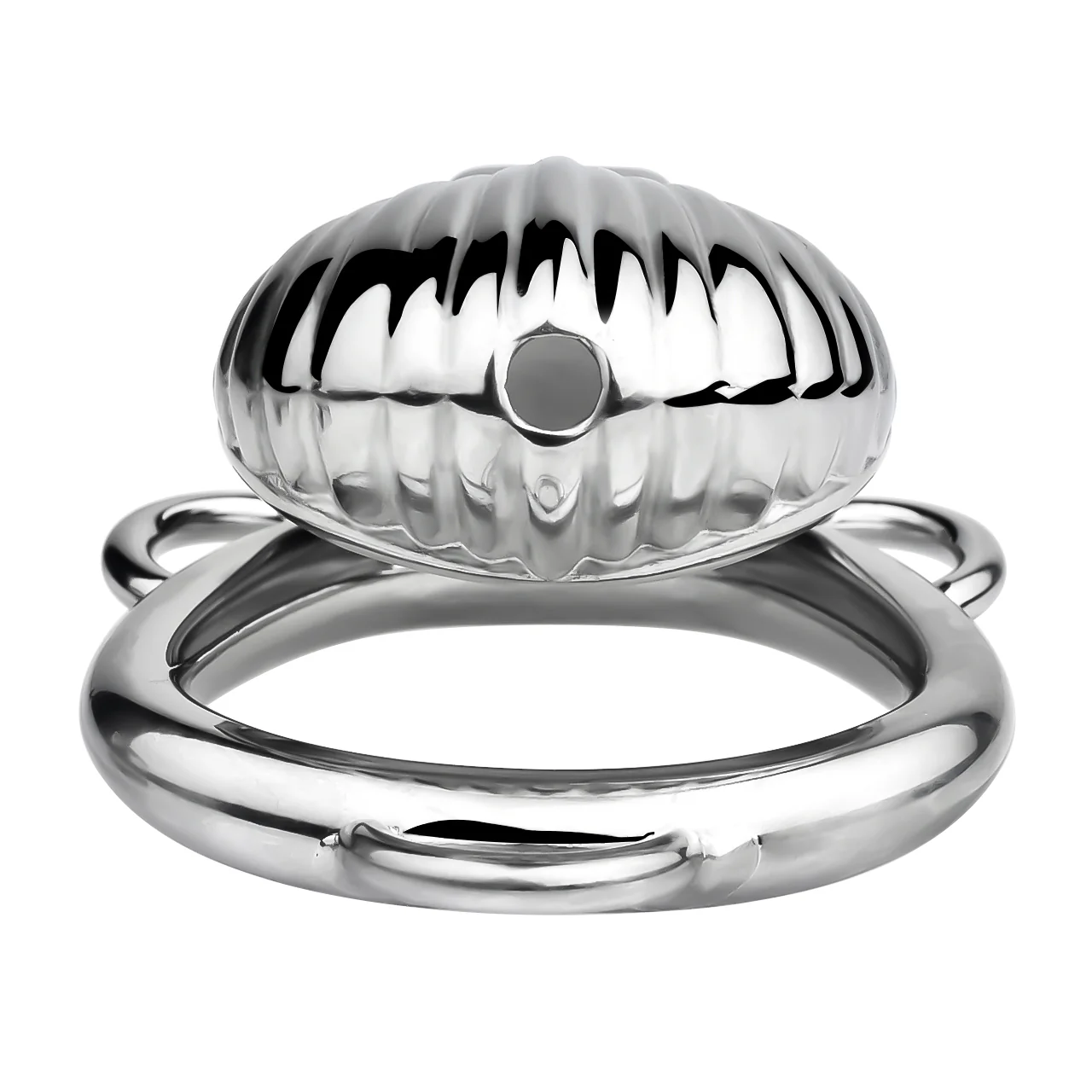 Metal Sea Shell Design Chastity Cage with Butt Plug