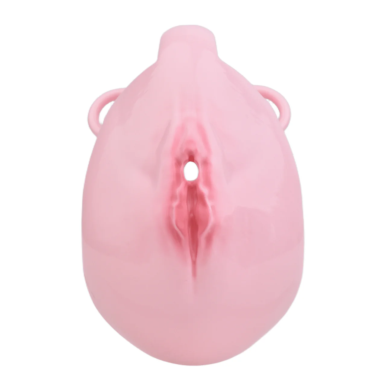 Plastic Vagina Design Chastity Cage with Butt Plug