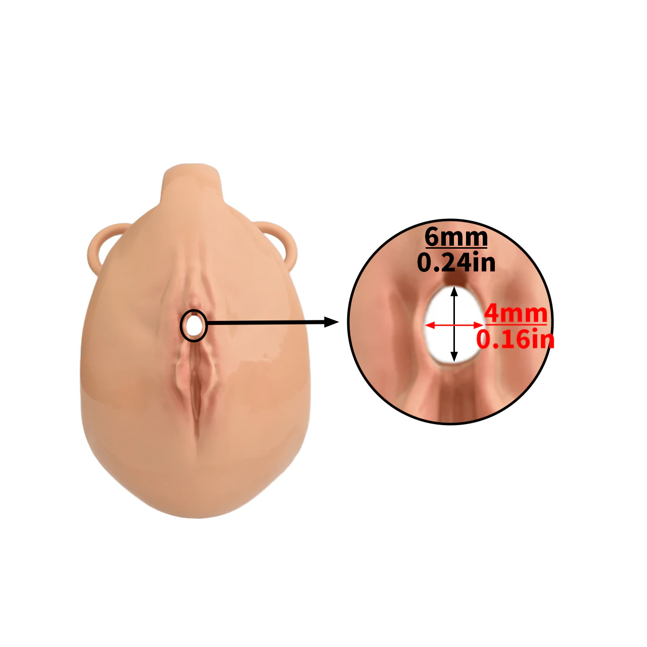 Plastic Vagina Design Chastity Cage with Butt Plug