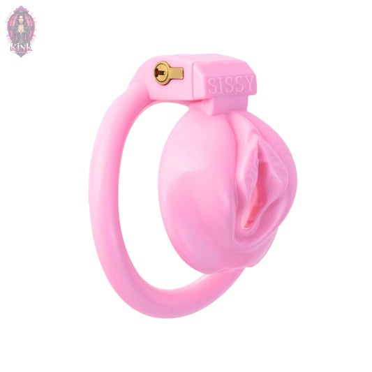 Pussy Shaped Sissy Logo Plastic Chastity Cage