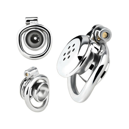 Metal Flat Shaped Inverted Chastity Cage