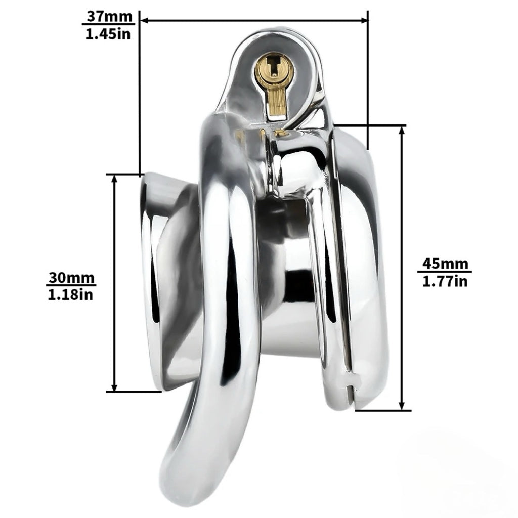 Metal Flat Shaped Inverted Chastity Cage