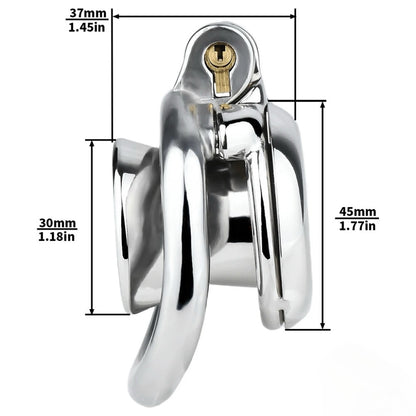Metal Flat Shaped Inverted Chastity Cage