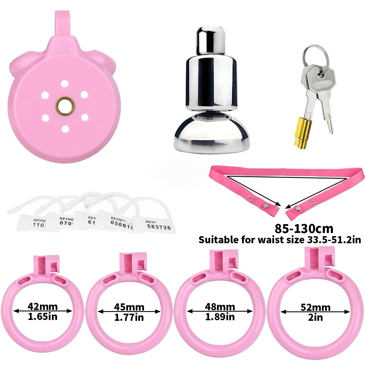 Plastic Flat Shaped Inverted Chastity Cage
