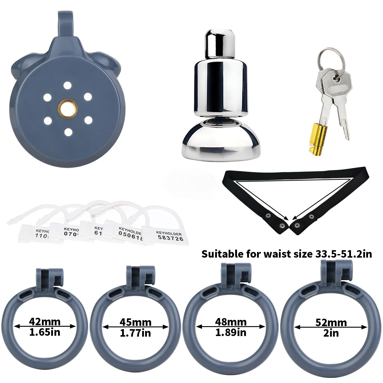 Plastic Flat Shaped Inverted Chastity Cage