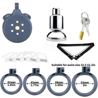 Plastic Flat Shaped Inverted Chastity Cage