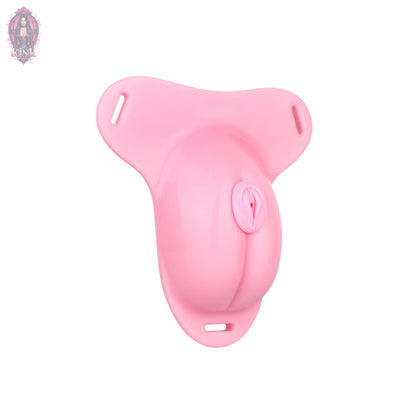 Pussy Shaped Silicone Vagina Chastity Cage Design 5