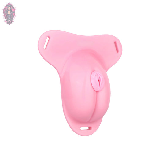 Pussy Shaped Silicone Vagina Chastity Cage Design 5