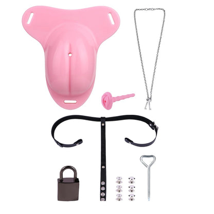 Pussy Shaped Silicone Vagina Chastity Cage Design 5