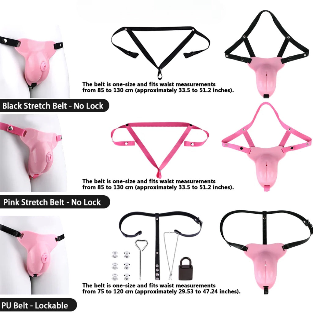 Pussy Shaped Silicone Vagina Chastity Cage Design 5