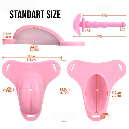 Pussy Shaped Silicone Vagina Chastity Cage Design 5
