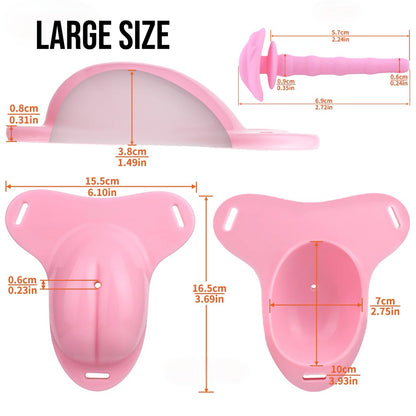 Pussy Shaped Silicone Vagina Chastity Cage Design 5