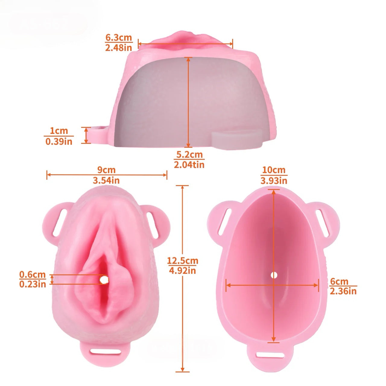 Pussy Shaped Silicone Vagina Chastity Cage Design 2