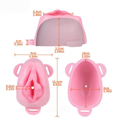 Pussy Shaped Silicone Vagina Chastity Cage Design 2