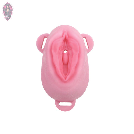 Pussy Shaped Silicone Vagina Chastity Cage Design 3