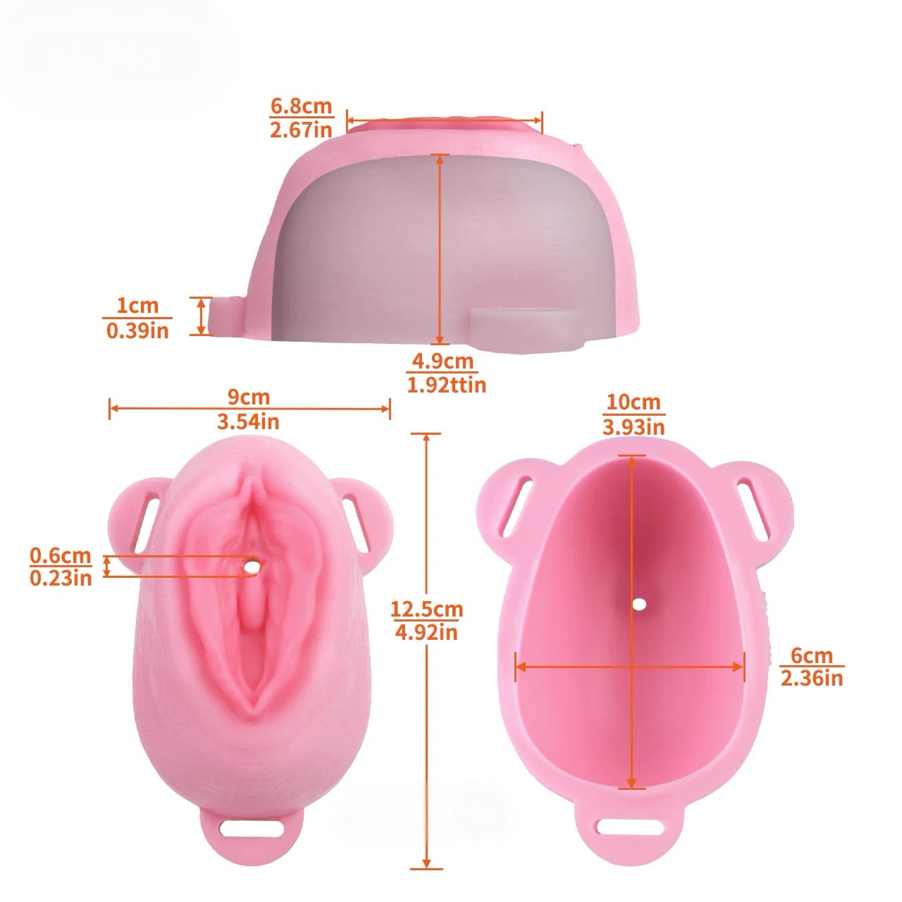 Pussy Shaped Silicone Vagina Chastity Cage Design 3