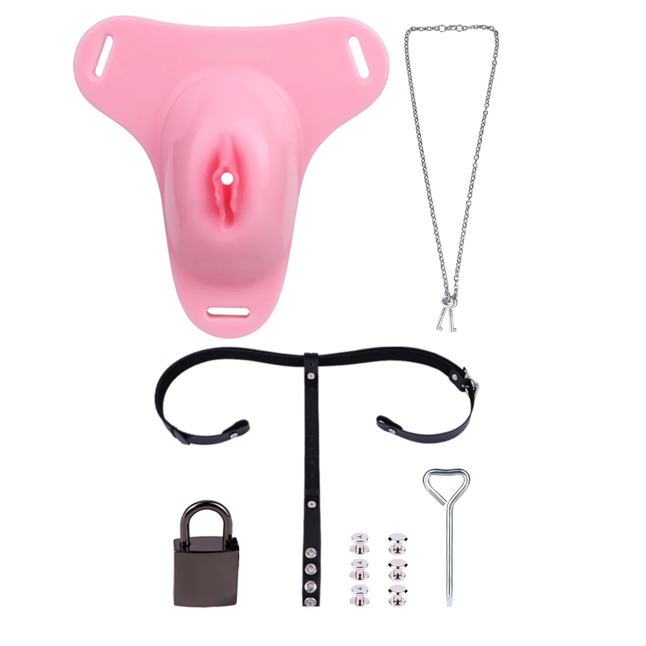 Pussy Shaped Silicone Vagina Chastity Cage Design 4