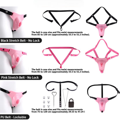 Pussy Shaped Silicone Vagina Chastity Cage Design 4
