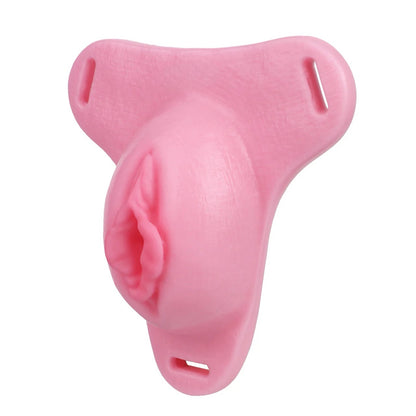 Pussy Shaped Silicone Vagina Chastity Cage Design 6