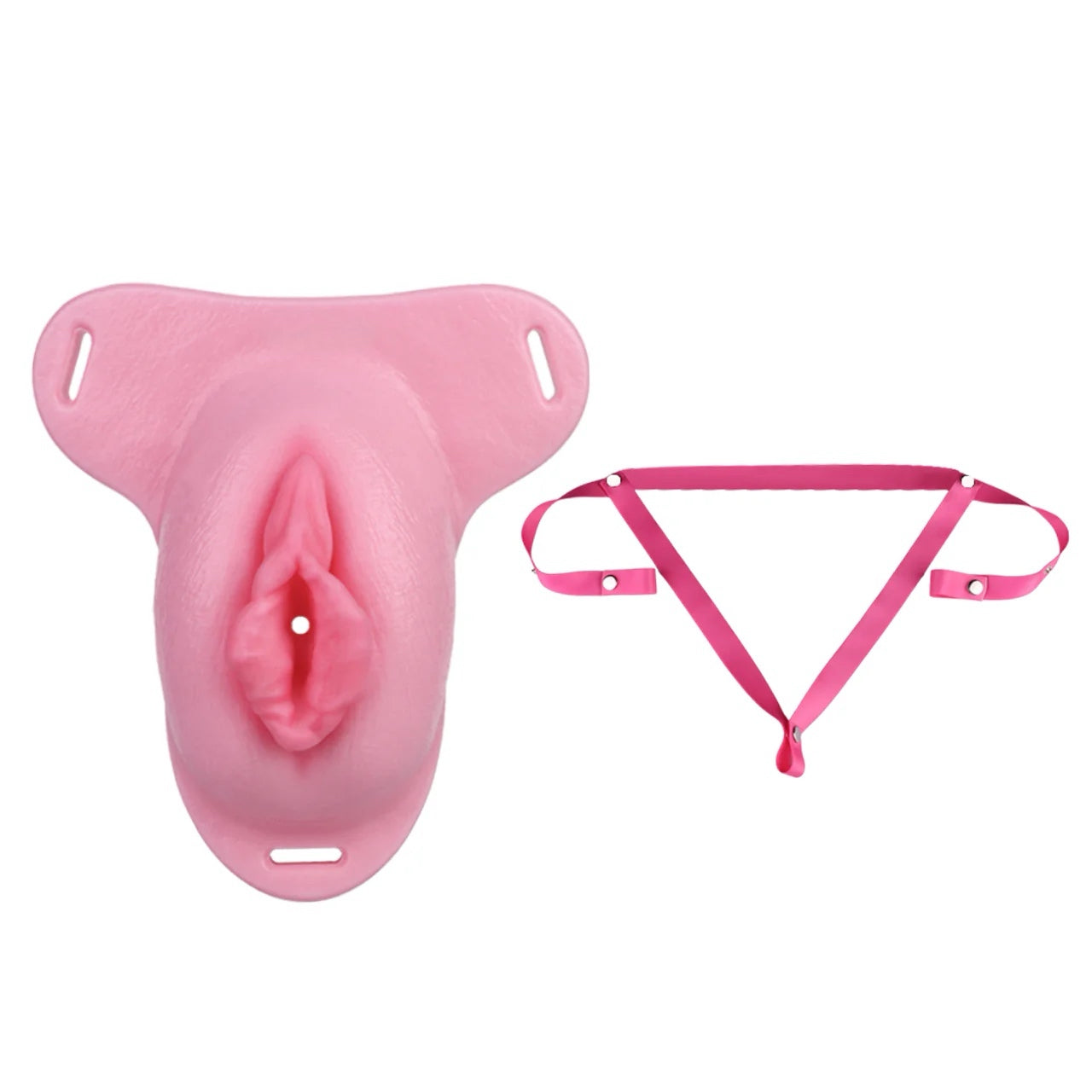 Pussy Shaped Silicone Vagina Chastity Cage Design 6