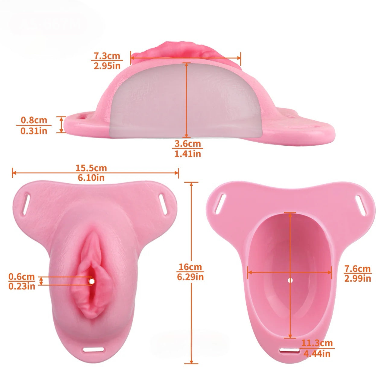 Pussy Shaped Silicone Vagina Chastity Cage Design 6