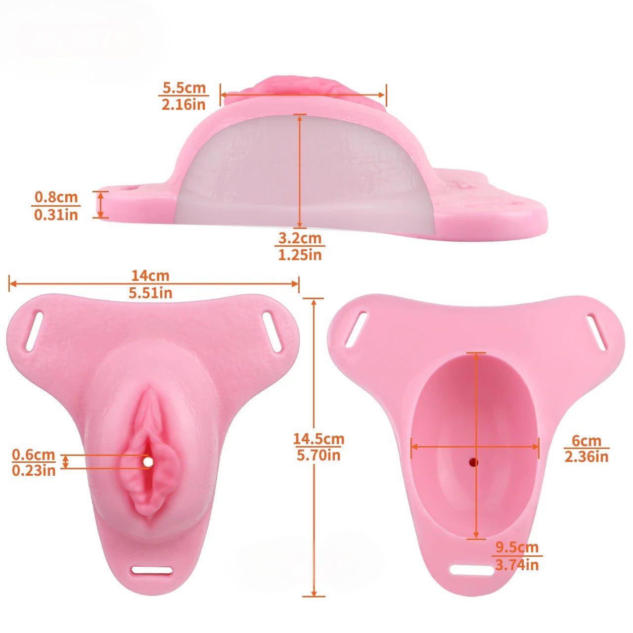 Pussy Shaped Silicone Vagina Chastity Cage Design 6