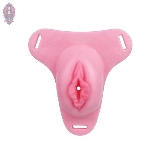 Pussy Shaped Silicone Vagina Chastity Cage Design 6