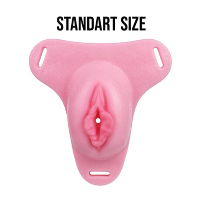 Pussy Shaped Silicone Vagina Chastity Cage Design 6