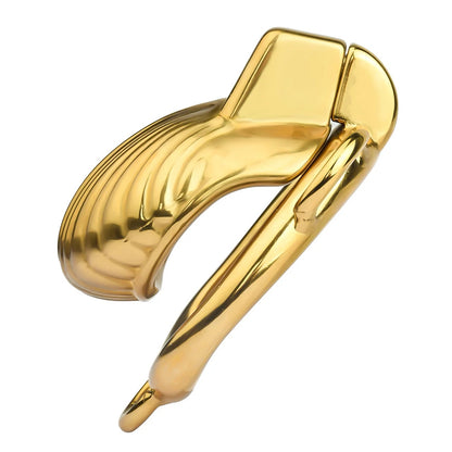 Metal Sea Shell Design Chastity Cage with Butt Plug