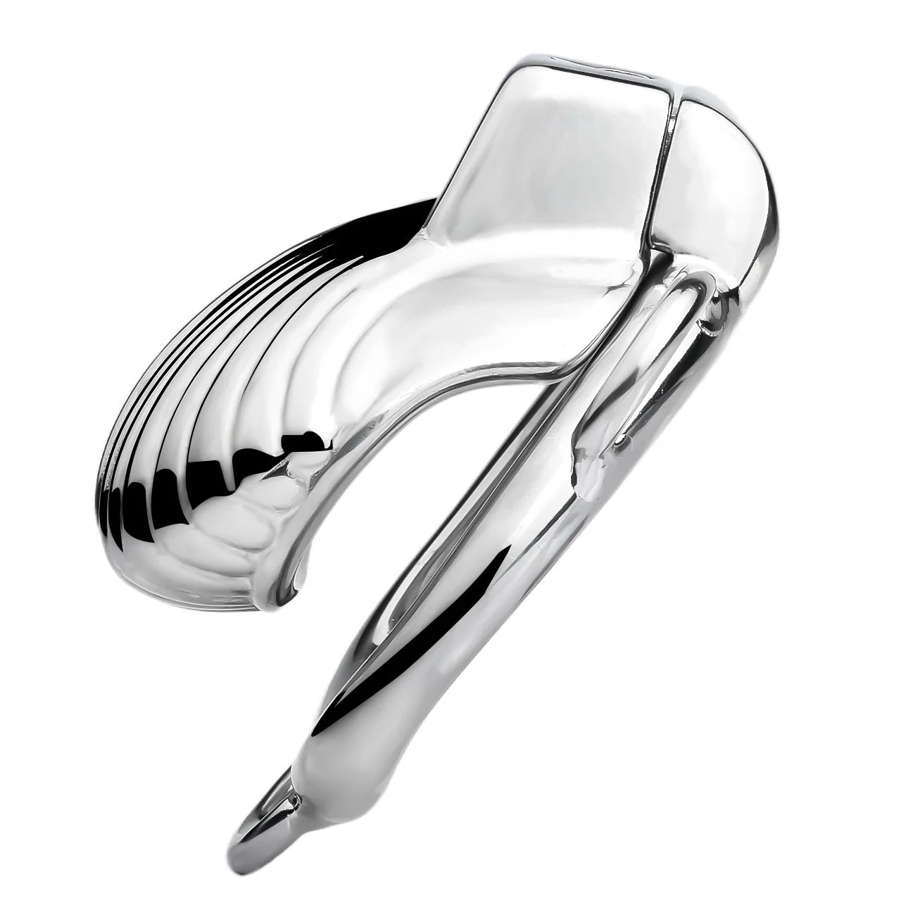 Metal Sea Shell Design Chastity Cage with Butt Plug